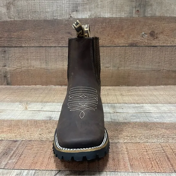 - Men's Leather Western Cowboy Half Boot Brown Rodeo Botin Piel café Diego’s 777