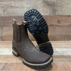 - Men's Leather Western Cowboy Half Boot Brown Rodeo Botin Piel café Diego’s 777