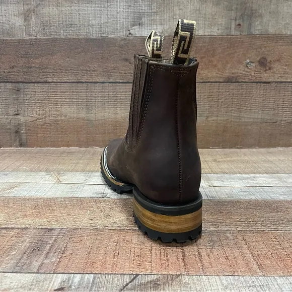 - Men's Leather Western Cowboy Half Boot Brown Rodeo Botin Piel café Diego’s 777