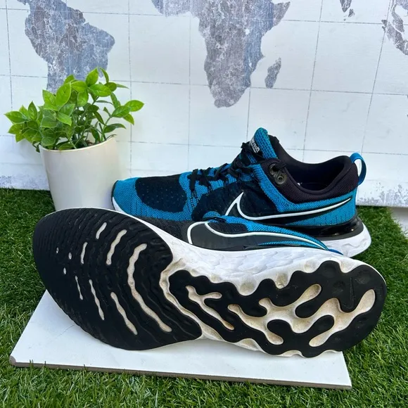 - NIKE React Infinity flyknit 2 Running Blue Orbit &amp; black size 12