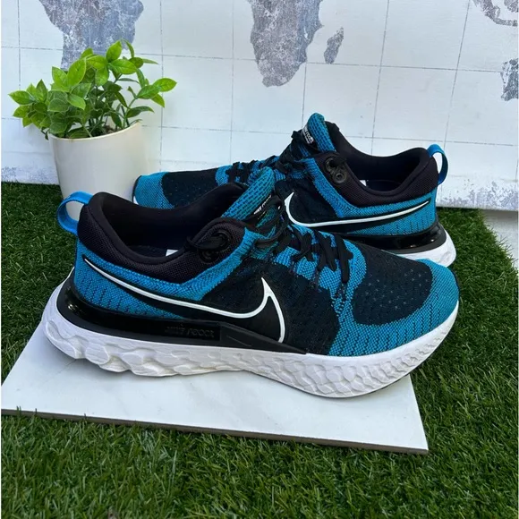 - NIKE React Infinity flyknit 2 Running Blue Orbit &amp; black size 12