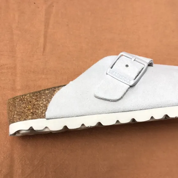 🔥 NWT Women's White Suede Birkenstock Boston Shoes - Narrow Fit