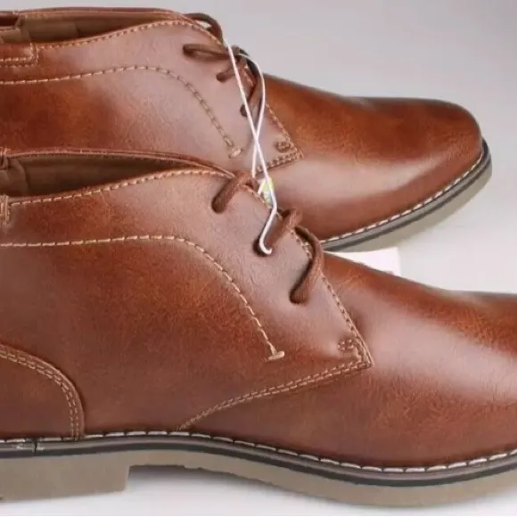 🛍️ Steve Madden P-Symin Dress &amp; Comfort Short Chukka Boot Cognac Brown NIB 11 💥