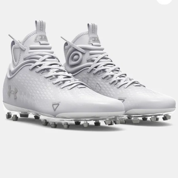 💥 UNDER ARMOUR Spotlight Lux MC 2.0 Football Cleats | White, Silver