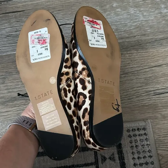 1. State Women's Celvin Leather Open-Toe Sandals Cheetah Haircalf