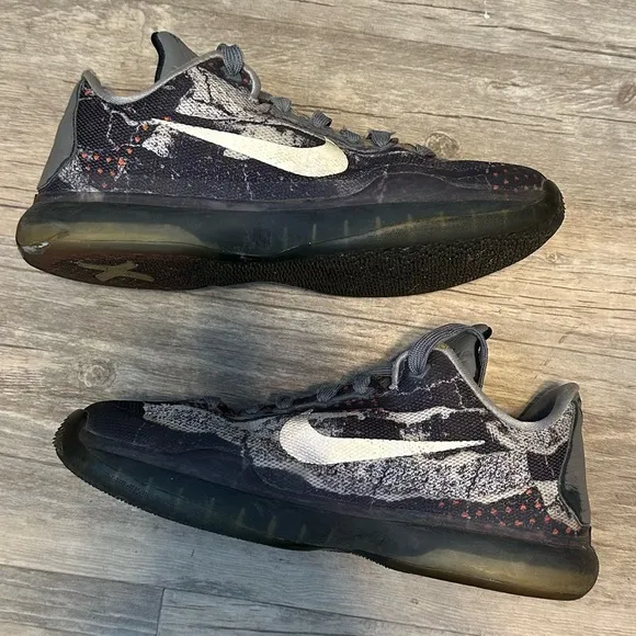 2015 Nike Kobe 10 &quot;Pain&quot; Tumbled Grey/Night Silver Basketball Shoes size 4.5y
