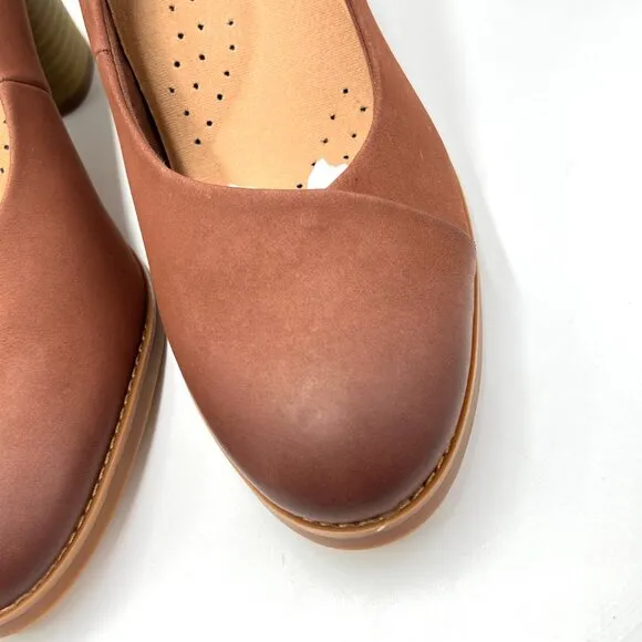 9N 9 NARROW WIDTH Softwalk Womens Sienna Brown Leather Heels Pumps Shoes
