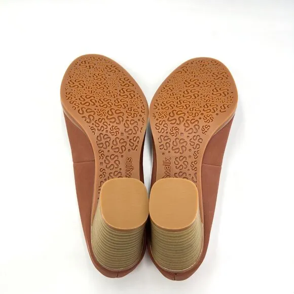 9N 9 NARROW WIDTH Softwalk Womens Sienna Brown Leather Heels Pumps Shoes