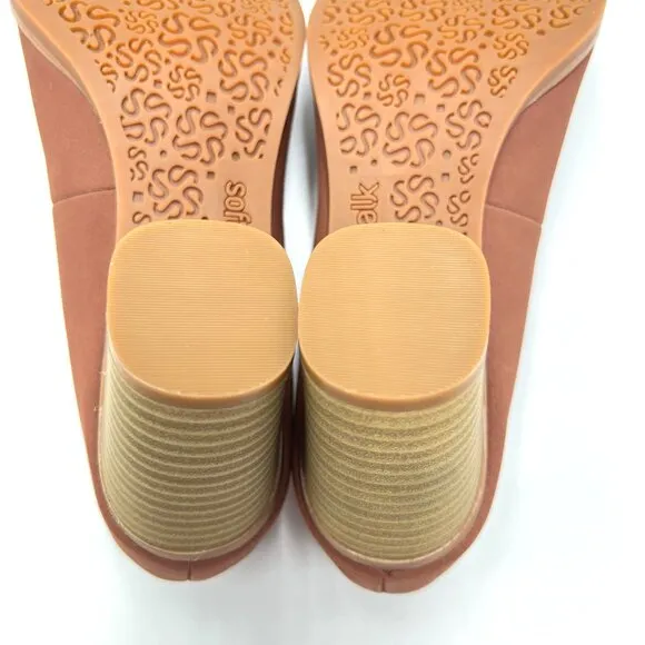 9N 9 NARROW WIDTH Softwalk Womens Sienna Brown Leather Heels Pumps Shoes