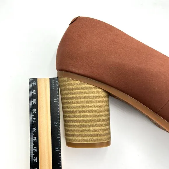 9N 9 NARROW WIDTH Softwalk Womens Sienna Brown Leather Heels Pumps Shoes