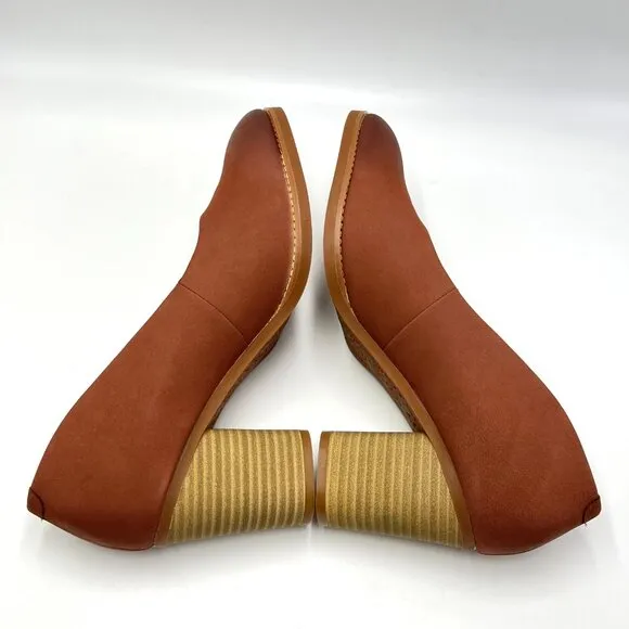 9N 9 NARROW WIDTH Softwalk Womens Sienna Brown Leather Heels Pumps Shoes