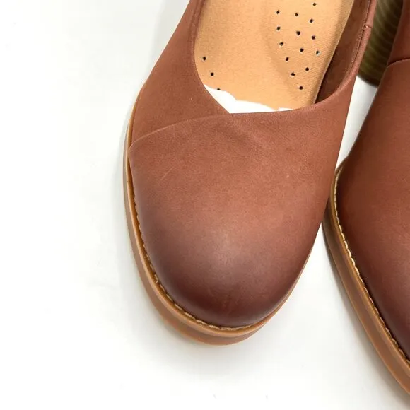 9N 9 NARROW WIDTH Softwalk Womens Sienna Brown Leather Heels Pumps Shoes