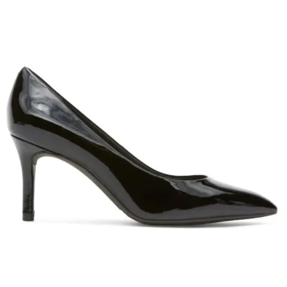 9W 9 W WIDE WIDTH Rockport Women's Total Motion 75MM Black Patent Leather Heels