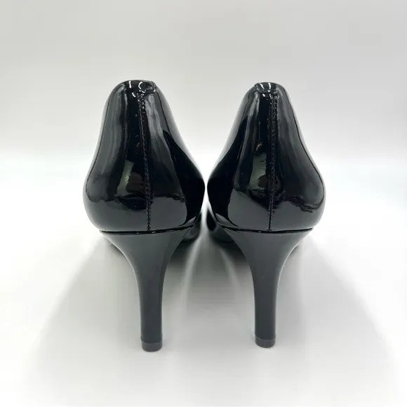 9W 9 W WIDE WIDTH Rockport Women's Total Motion 75MM Black Patent Leather Heels