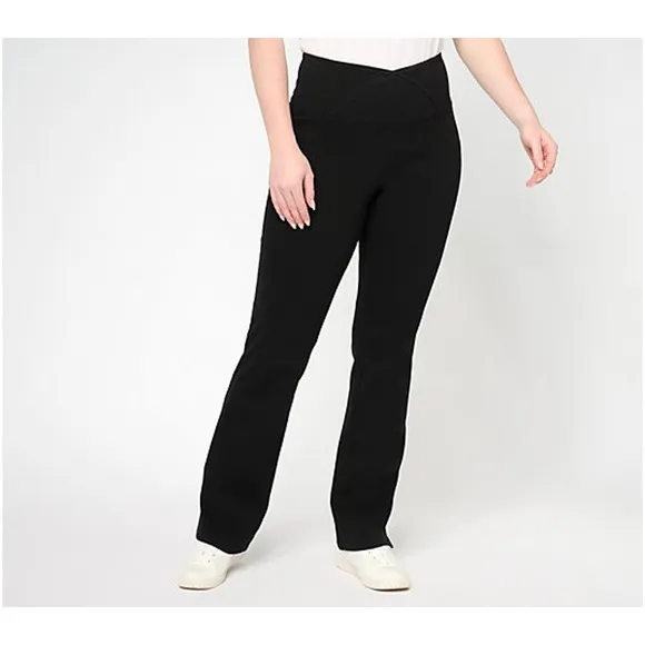 A615328 WOMEN WITH CONTROL Elite Prime Stretch Denim Flare Pants Noir Pl P 20