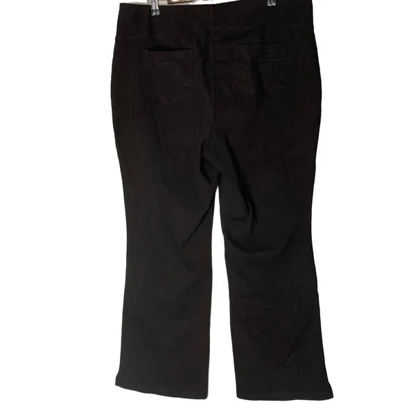 A615328 WOMEN WITH CONTROL Elite Prime Stretch Denim Flare Pants Noir Pl P 20
