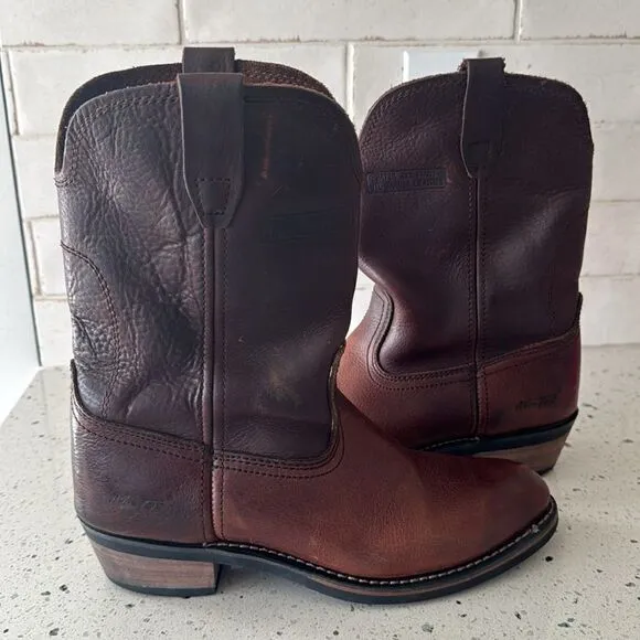 Ad Tec Men's Ranch Wellington Work Boots Oil Resistant Brown Tanned Leather 8.5M