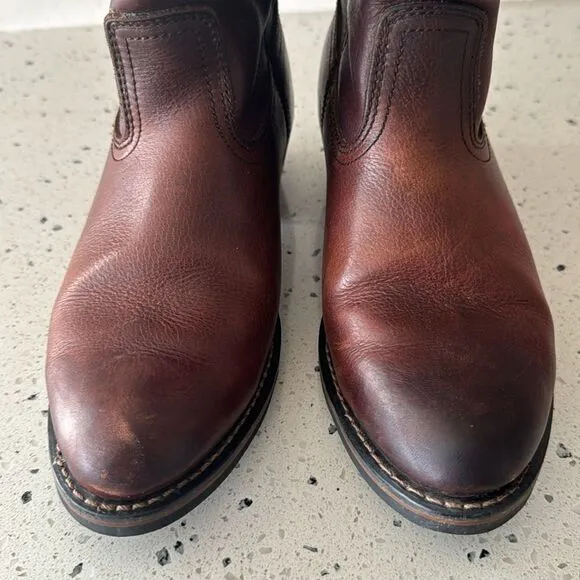 Ad Tec Men's Ranch Wellington Work Boots Oil Resistant Brown Tanned Leather 8.5M