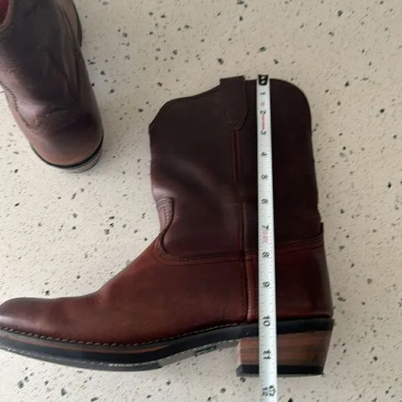 Ad Tec Men's Ranch Wellington Work Boots Oil Resistant Brown Tanned Leather 8.5M