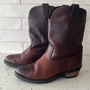 Ad Tec Men's Ranch Wellington Work Boots Oil Resistant Brown Tanned Leather 8.5M