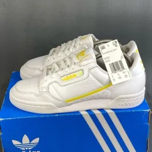 Adidas Continental 80 'White Semi Frozen Yellow' sneaker shoes womens size 7.5