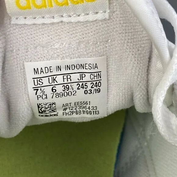 Adidas Continental 80 'White Semi Frozen Yellow' sneaker shoes womens size 7.5