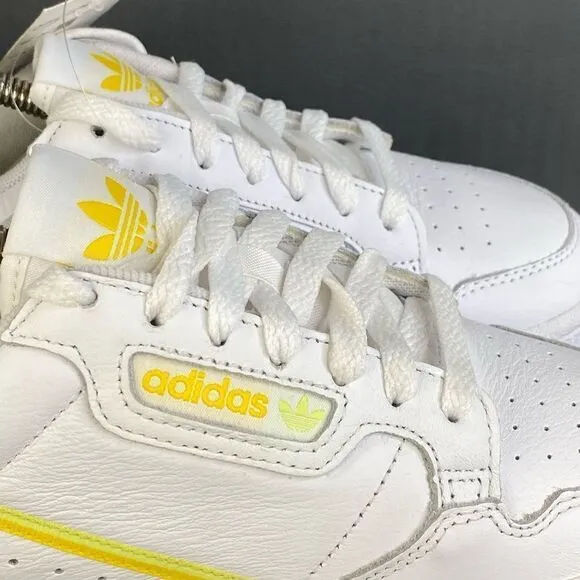 Adidas Continental 80 'White Semi Frozen Yellow' sneaker shoes womens size 7.5