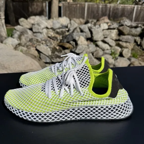 Adidas Deerupt Solar Slime Black Men's Size 11 B27779 Running Shoes Athleisure