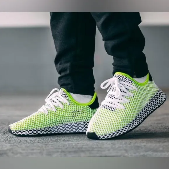 Adidas Deerupt Solar Slime Black Men's Size 11 B27779 Running Shoes Athleisure