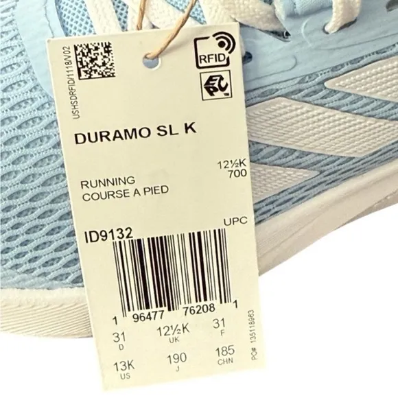 Adidas Duramo SL Run and Play Blue Sneakers Lightweight Mesh Kids Size 13 Shoes