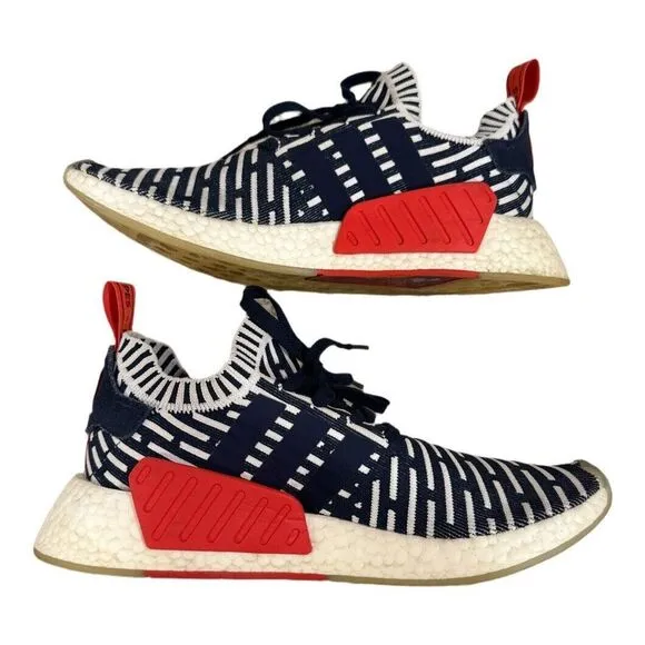 Adidas NMD R2 Primeknit Roni Men's Sz 8.5 Navy White Boost Shoes Sneakers BB2909