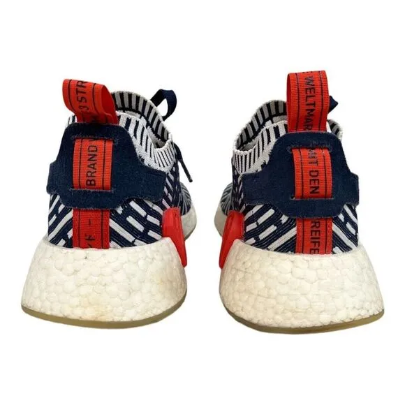 Adidas NMD R2 Primeknit Roni Men's Sz 8.5 Navy White Boost Shoes Sneakers BB2909