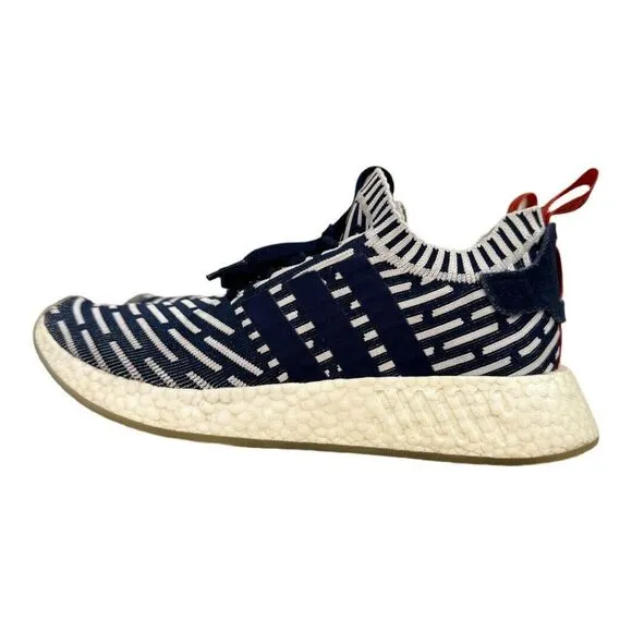 Adidas NMD R2 Primeknit Roni Men's Sz 8.5 Navy White Boost Shoes Sneakers BB2909