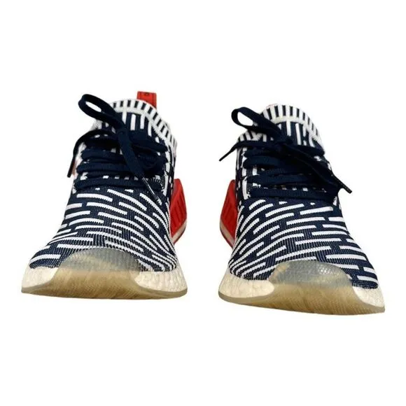 Adidas NMD R2 Primeknit Roni Men's Sz 8.5 Navy White Boost Shoes Sneakers BB2909