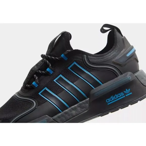 Adidas Originals NMD R1 Boost Ultra Black Blue Shoes Mens 9.5 NEW Fast Shipping