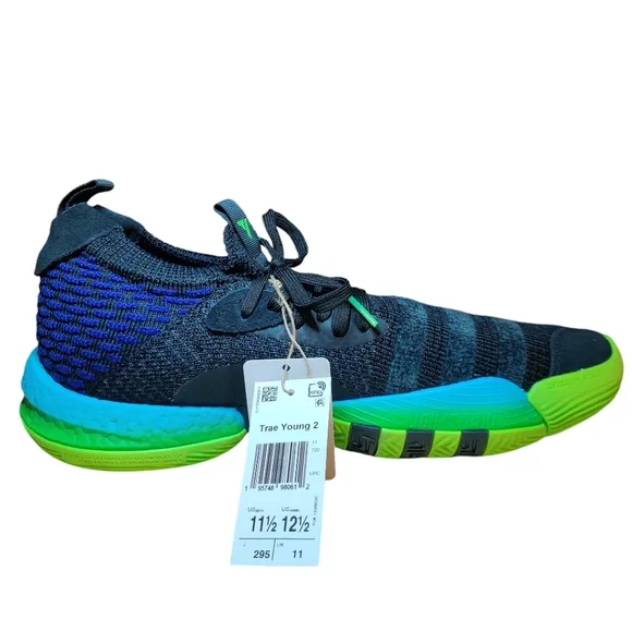 Adidas Trae Young 2 Trae Tlien Mens Size 11.5 Black/Solar Green Basketball Shoes