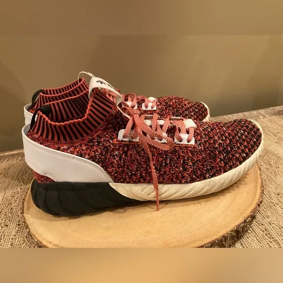 Adidas Tubular Doom Sock Primeknit Shoe Mens Red Black Ecru Tint  CQ0950  Sz-12