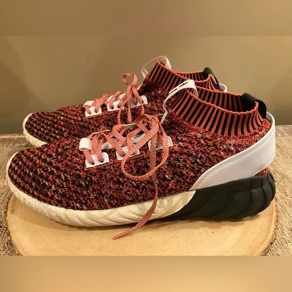 Adidas Tubular Doom Sock Primeknit Shoe Mens Red Black Ecru Tint  CQ0950  Sz-12