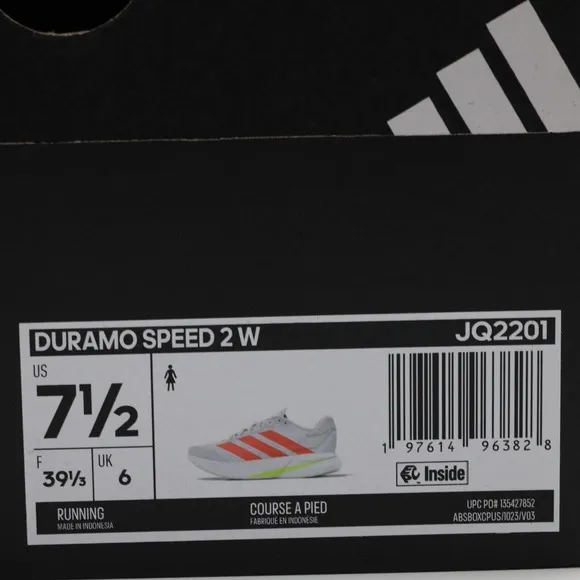 Adidas Women's Duramo Speed 2 Breathable Wide Running Shoes Gray/Red Size 7.5