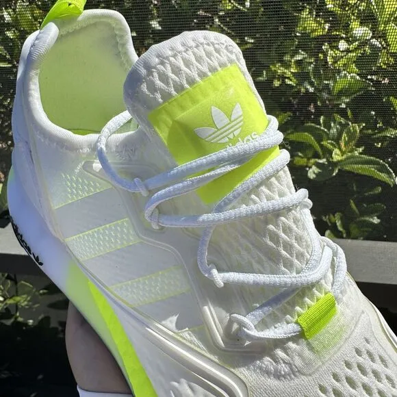 Adidas ZX 2K Boost White Solar Yellow Men's Athletic Shoes FW0480 Size 6