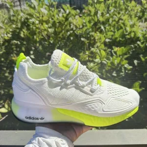 Adidas ZX 2K Boost White Solar Yellow Men's Athletic Shoes FW0480 Size 6