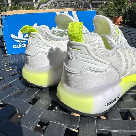 Adidas ZX 2K Boost White Solar Yellow Men's Athletic Shoes FW0480 Size 6