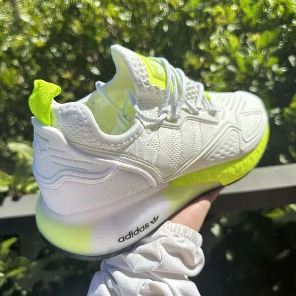 Adidas ZX 2K Boost White Solar Yellow Men's Athletic Shoes FW0480 Size 6