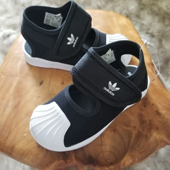 ADIDAS Originals Superstar 360 Toddler Girls Closed Toe Sandals in Black &amp; White