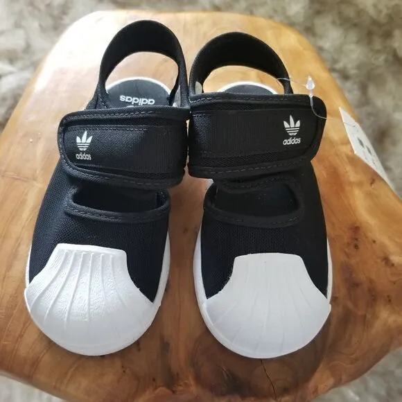 ADIDAS Originals Superstar 360 Toddler Girls Closed Toe Sandals in Black &amp; White