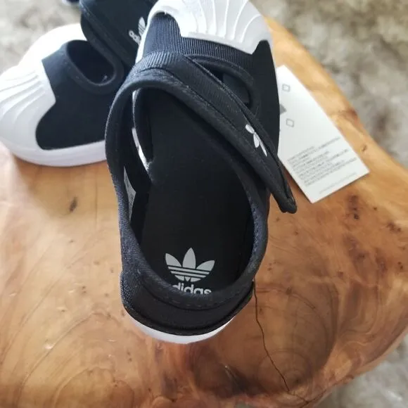 ADIDAS Originals Superstar 360 Toddler Girls Closed Toe Sandals in Black &amp; White