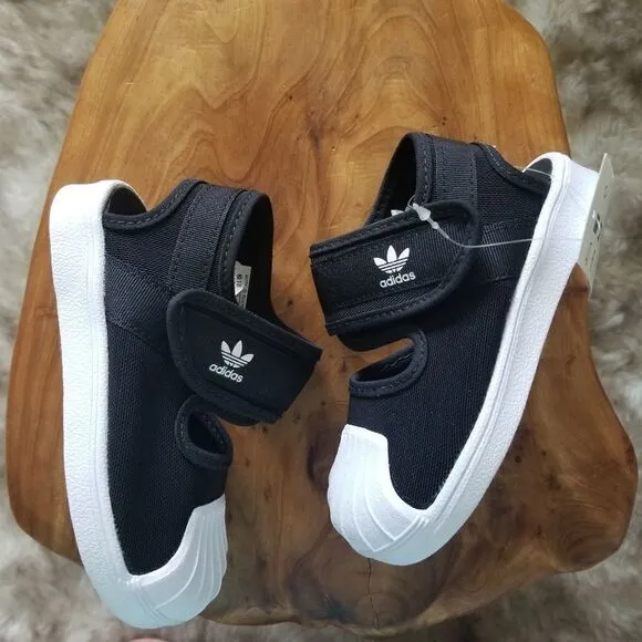 ADIDAS Originals Superstar 360 Toddler Girls Closed Toe Sandals in Black &amp; White