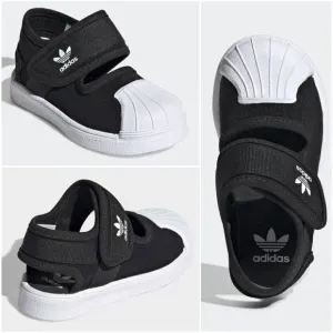 ADIDAS Originals Superstar 360 Toddler Girls Closed Toe Sandals in Black &amp; White