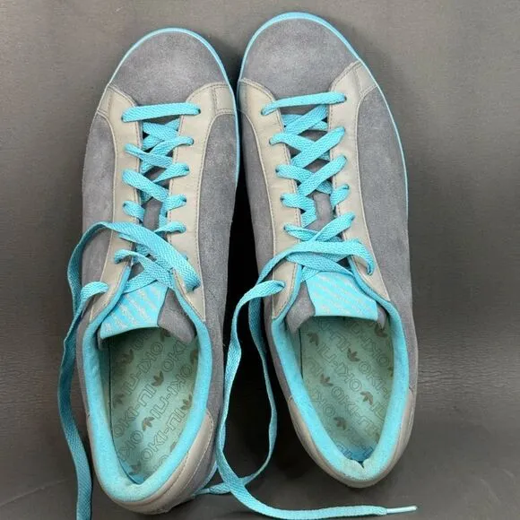 Adidas X Laver Vin Okini 'Metallic Grey Dusk Aqua' sneaker shoes men’s 12.5