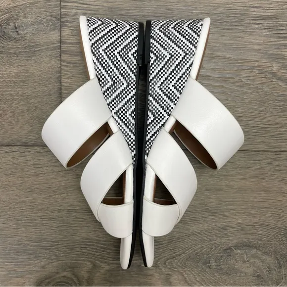 AEROSOLES women’s leather sandals, white wedge sandals NIB